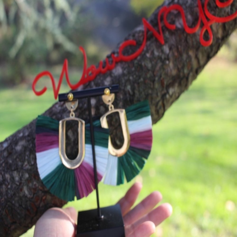 Anthropologie Multicolor Fan Earrings - Picture 7 of 11